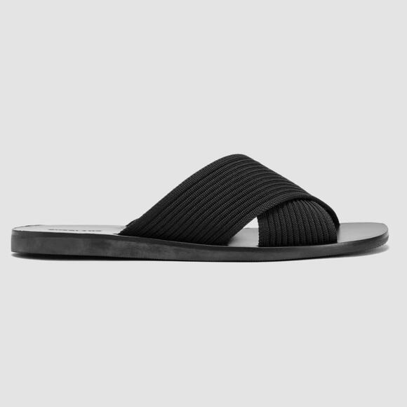 Everlane Day Crossover Sandal Black Knit Slide Size 9.5 Sustainable Flat - Picture 3 of 7